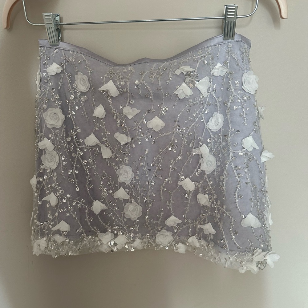 Zara silver mini skirt